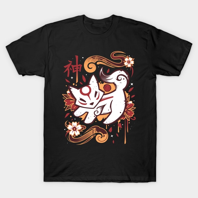 Floral Wolf Spirit - Geek Gamer T-Shirt by Snouleaf